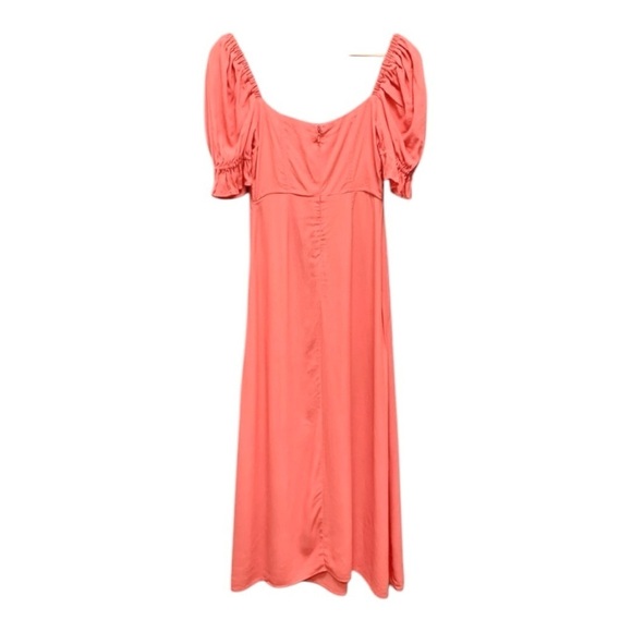 WeWoreWhat Puff Sleeve Midi Dress in Coral - Picture 5 of 11